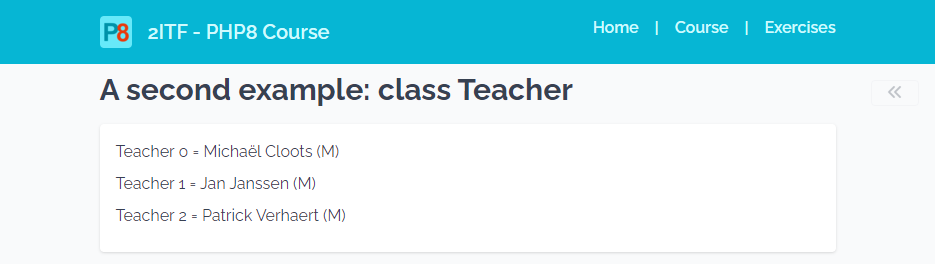 Teacher class example